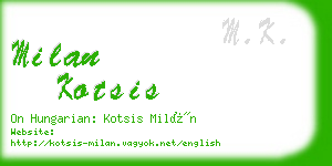 milan kotsis business card